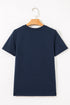 Modern Asymmetric Panel Geometric Seamed Short Sleeve Top